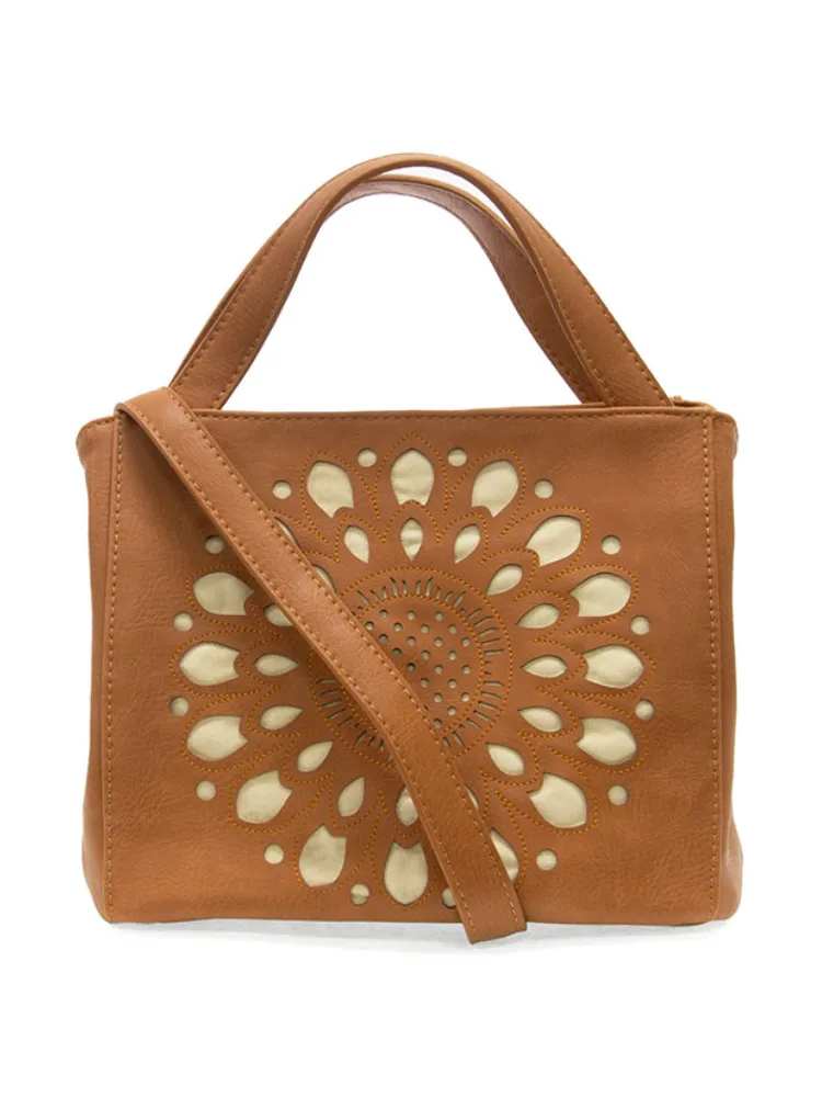 Joy Susan Flora Laser Cut Crossbody Tote - Hazelnut