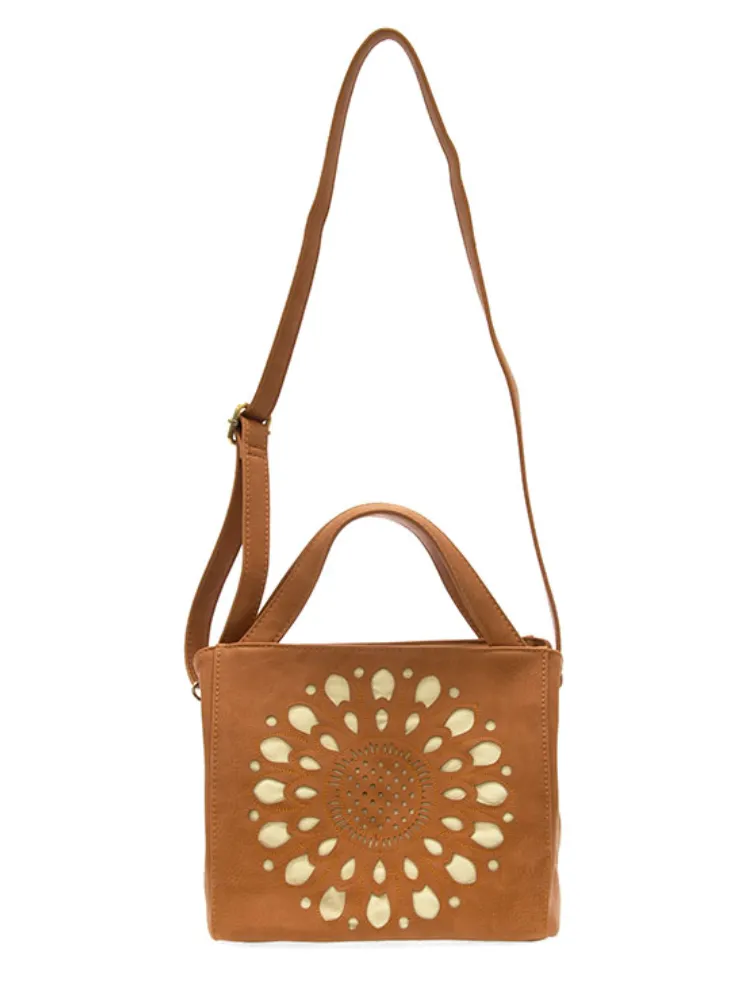 Joy Susan Flora Laser Cut Crossbody Tote - Hazelnut