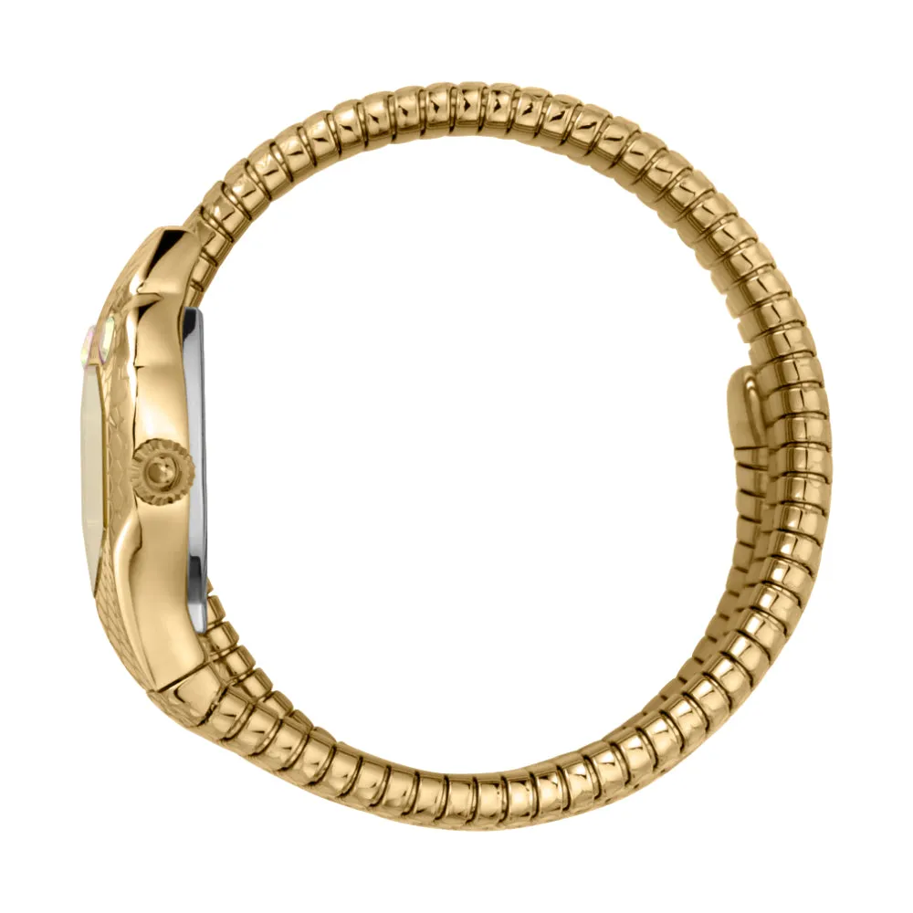 Just Cavalli Women Watch, Gold Color Case, Champagne Dial, Gold Color Stainless Steel Metal Bracelet