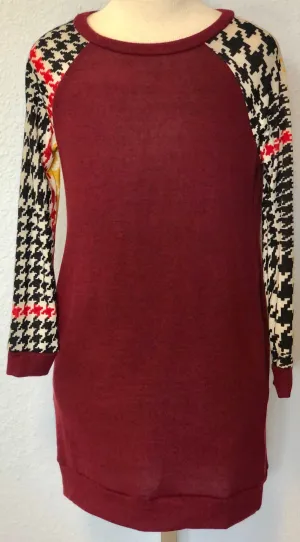 K HOUNDSTOOTH TUNIC DRESS