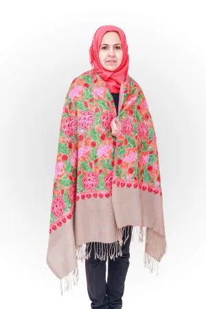Kashmir Machine Embroidered Wool Shawl