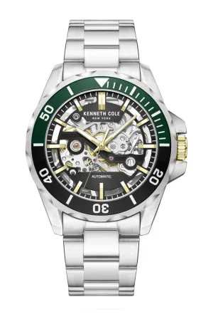 Kenneth Cole New York 43mm Skeleton Green-Black Bezel Men's Watch KCWGY0046001