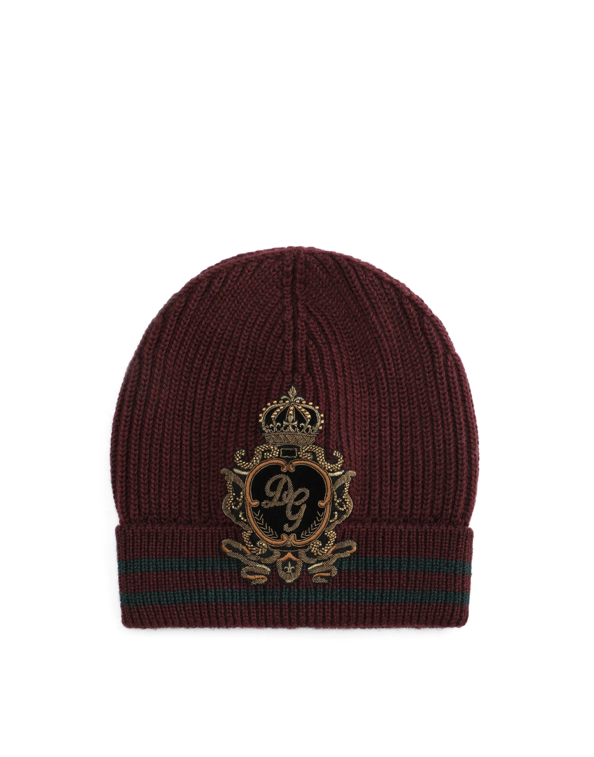 Knit wool hat with DG patch