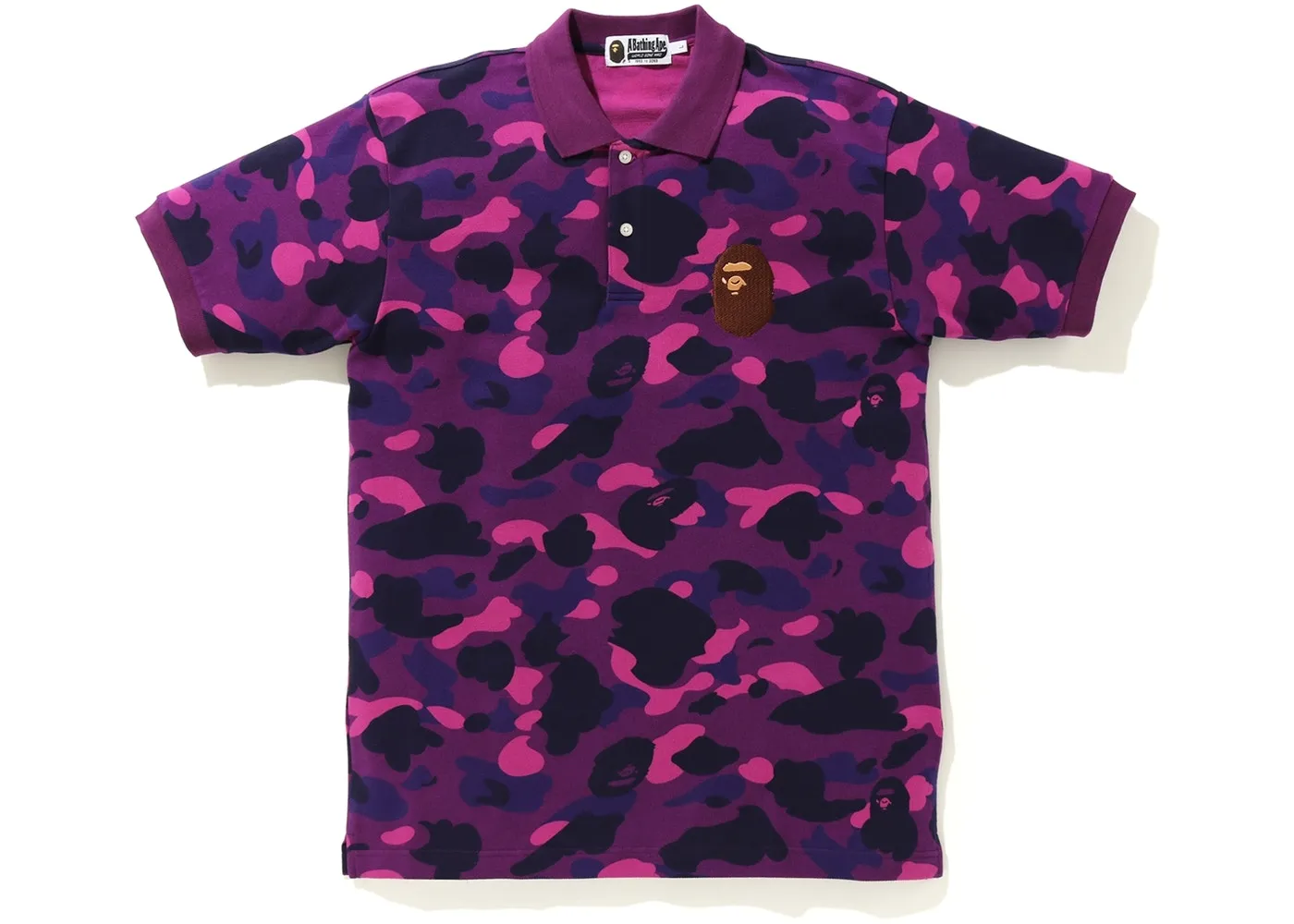 [L or XL] DS! A Bathing Ape Bape Color Camo Large Ape Head Polo Shirt