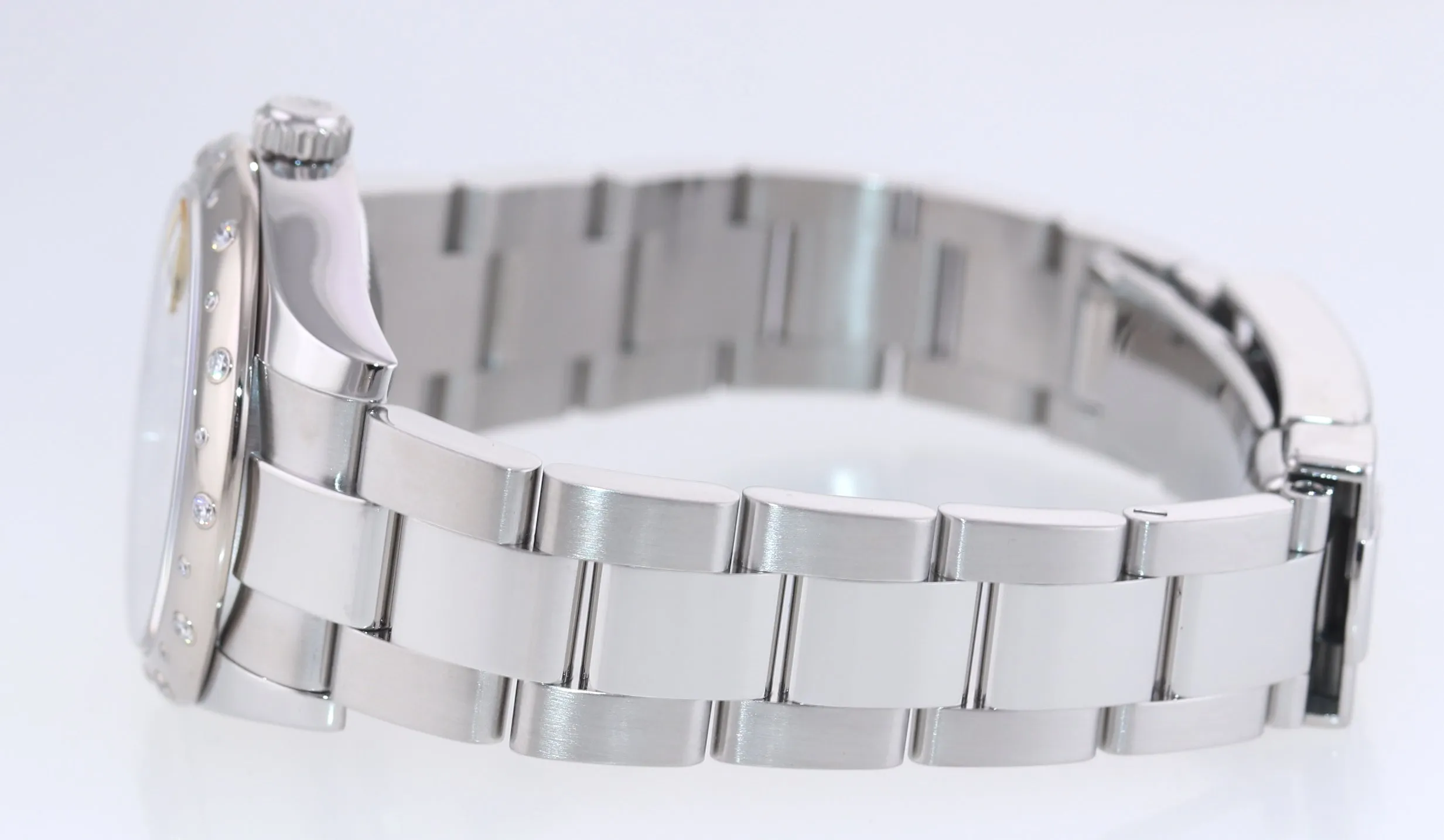 Ladies Rolex DateJust 31mm MOP Diamond Roman Oyster 178344 Steel Watch Box