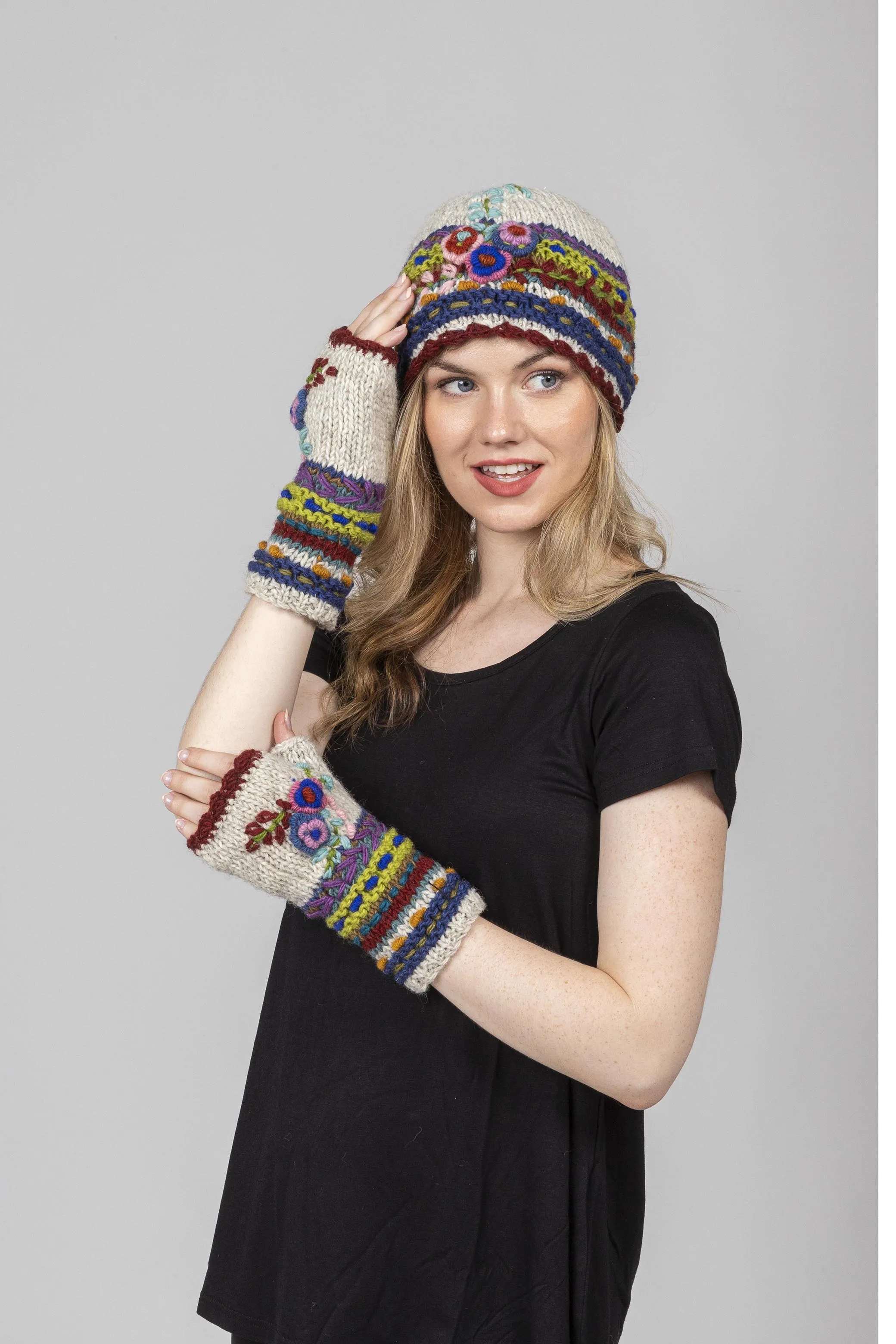 Lama Embroidery Beanie.