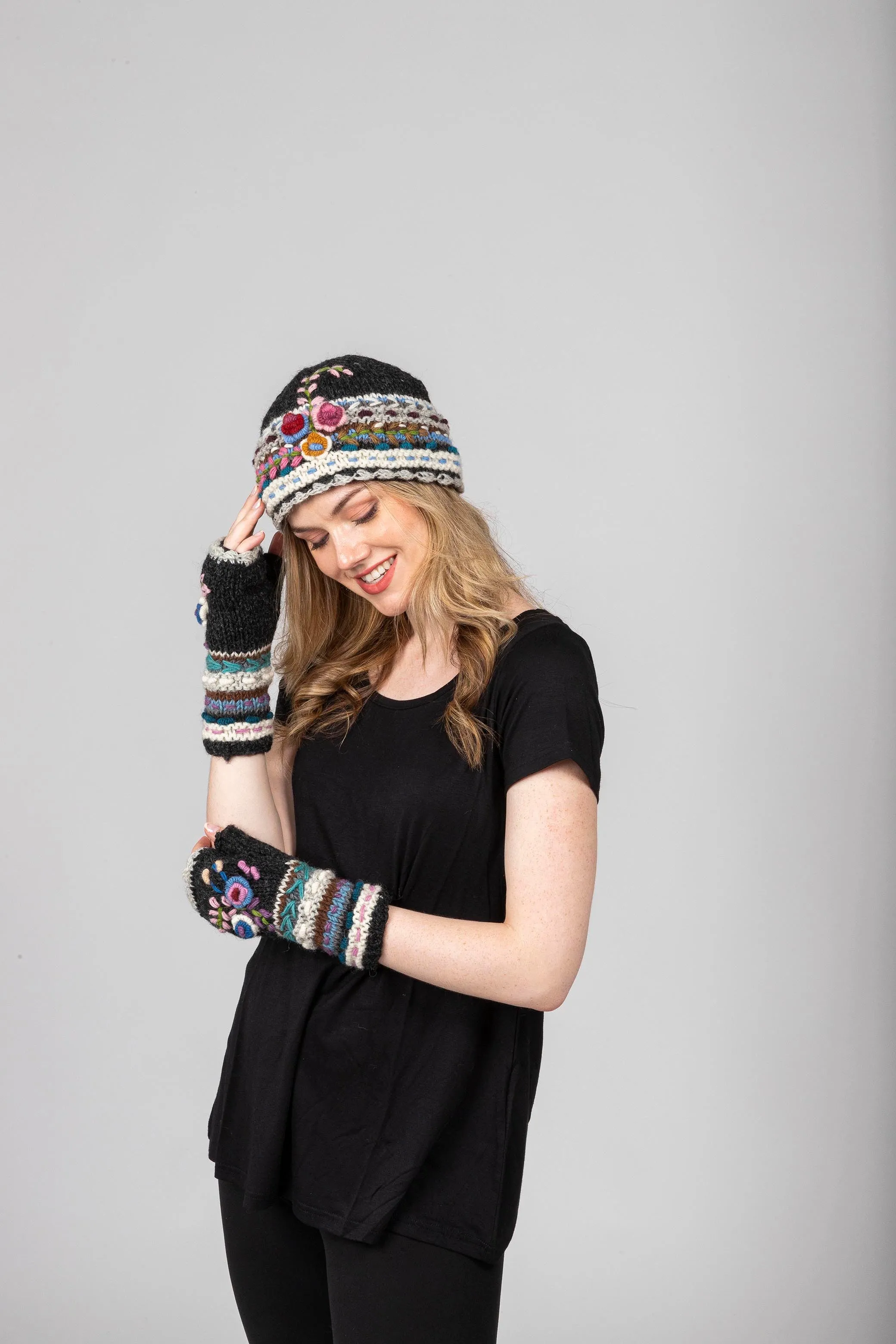 Lama Embroidery Beanie.