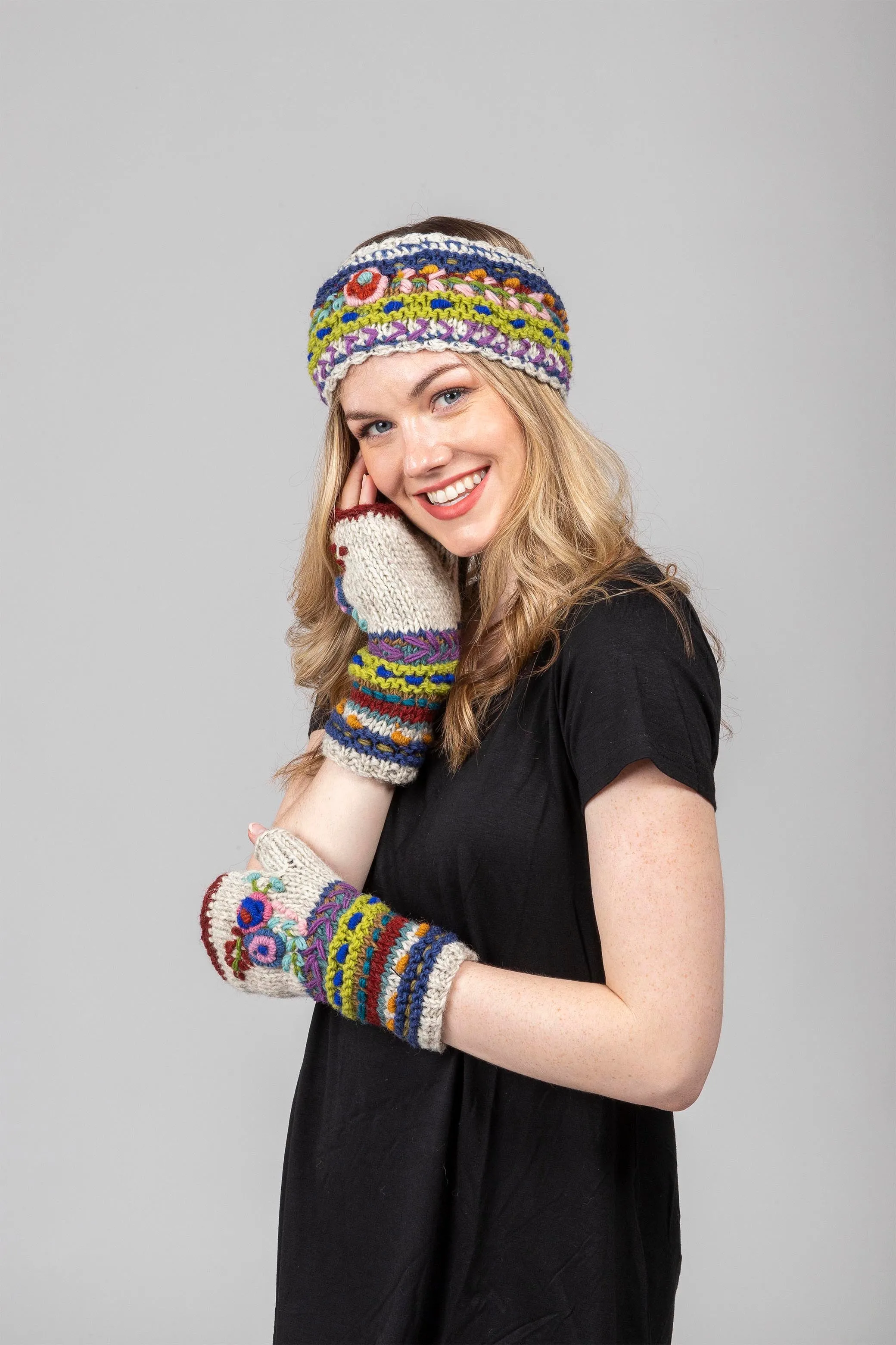 Lama Embroidery Headband.