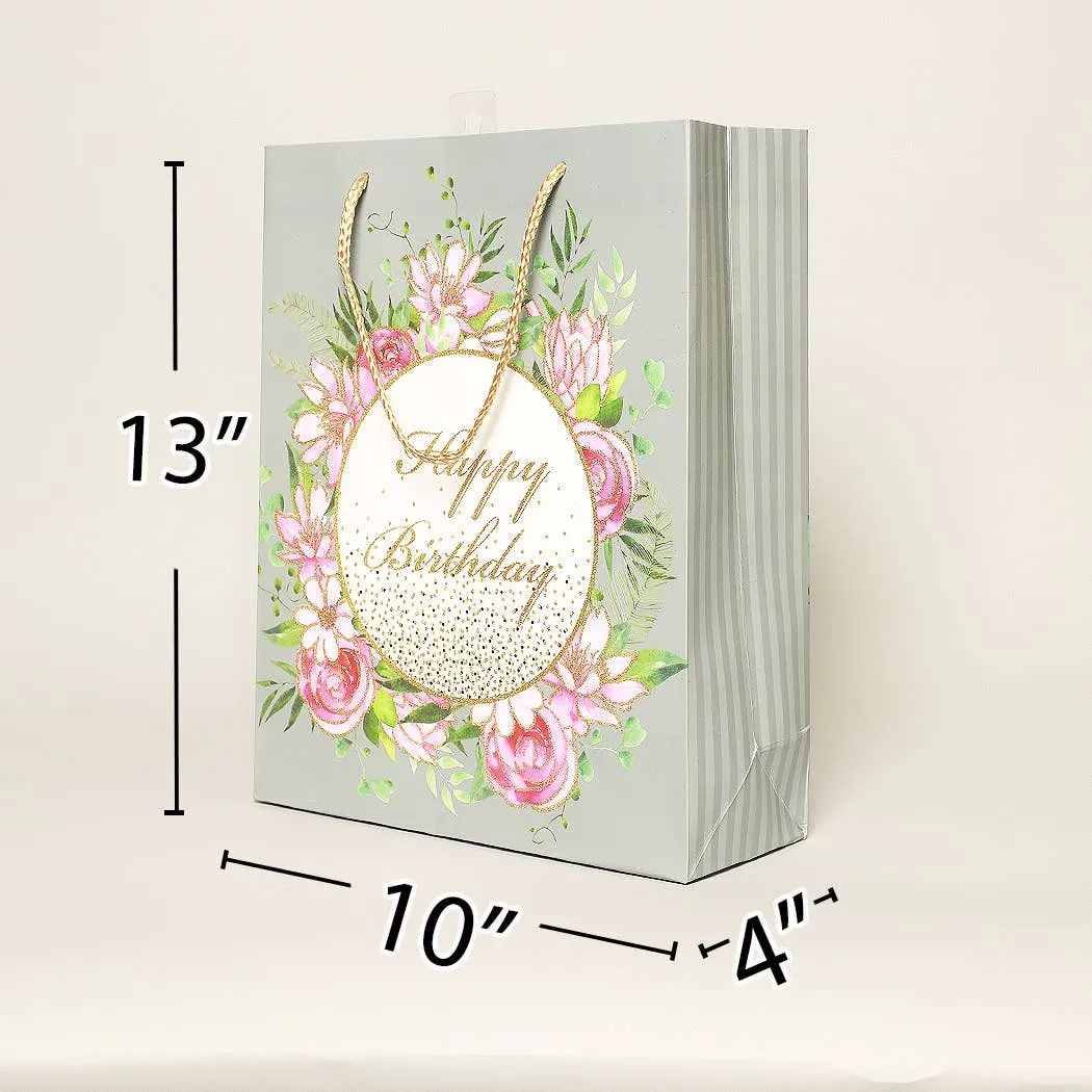 Large Assorted Elegant Birthday Paper Gift Bags