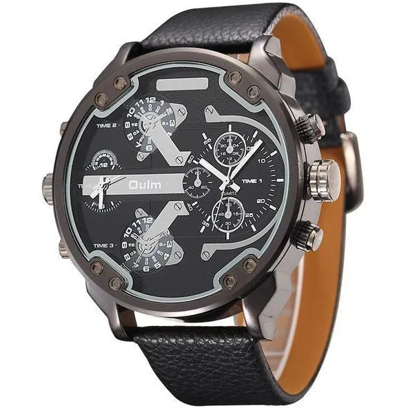 Large Dual-Time-Zone Watch – 2 Color Variants