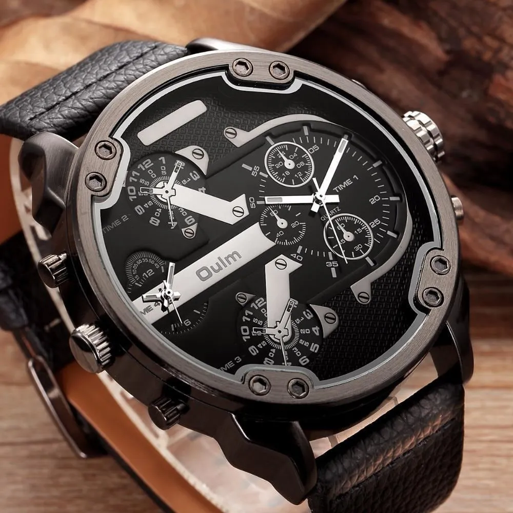 Large Dual-Time-Zone Watch – 2 Color Variants