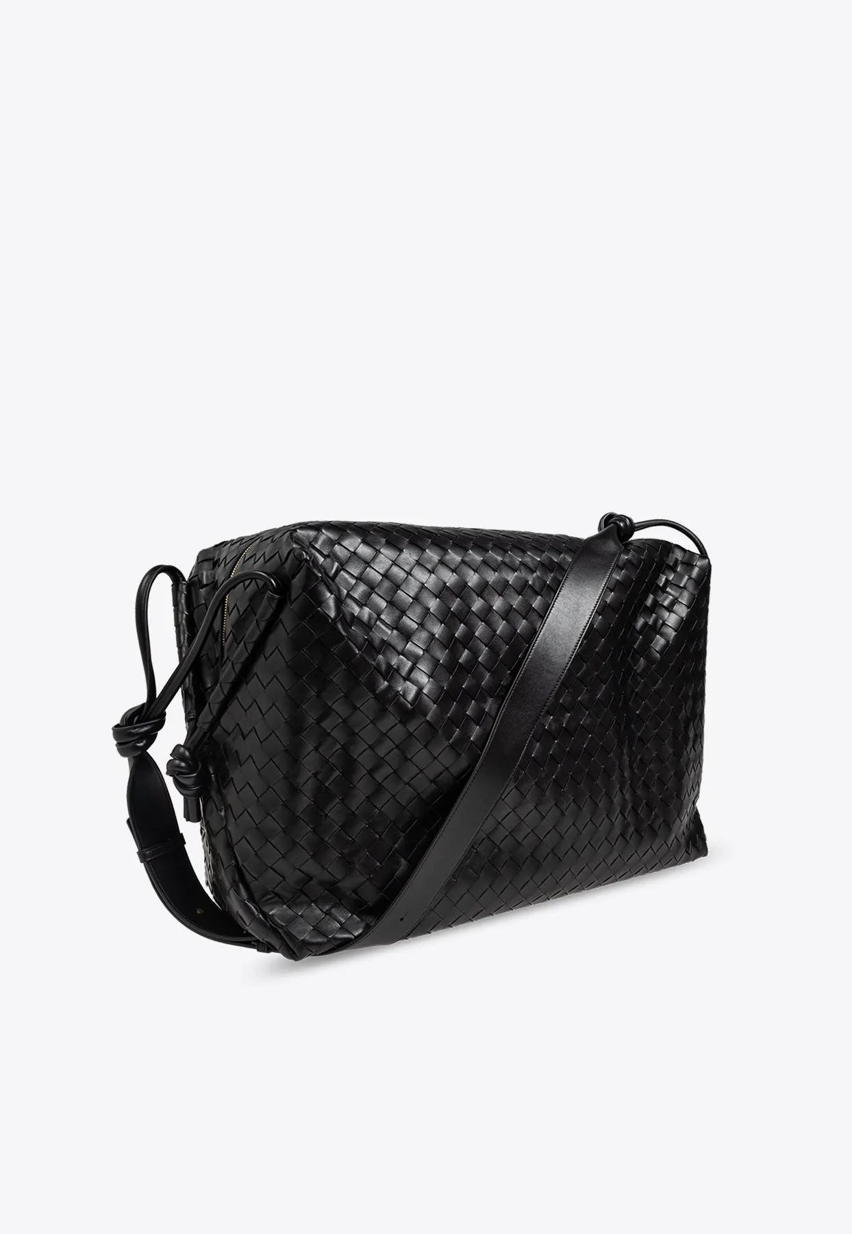 Large Loop Weekender Intrecciato Leather Duffel Bag