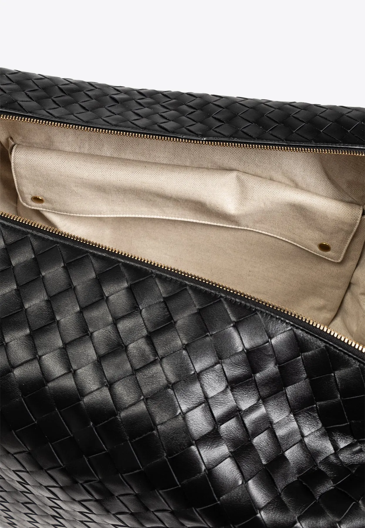 Large Loop Weekender Intrecciato Leather Duffel Bag
