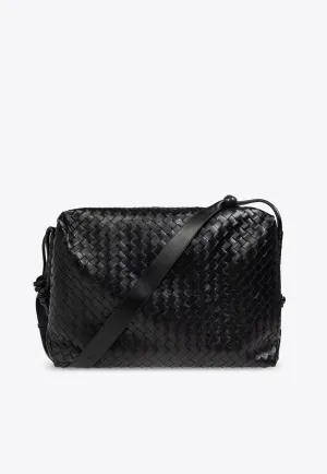 Large Loop Weekender Intrecciato Leather Duffel Bag