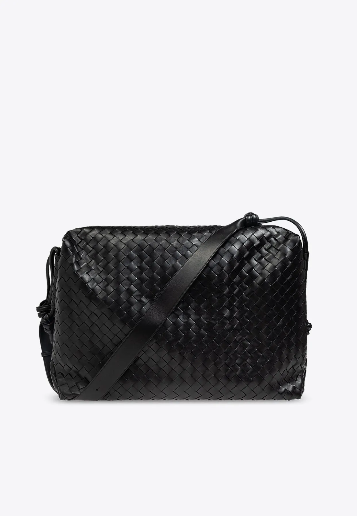 Large Loop Weekender Intrecciato Leather Duffel Bag
