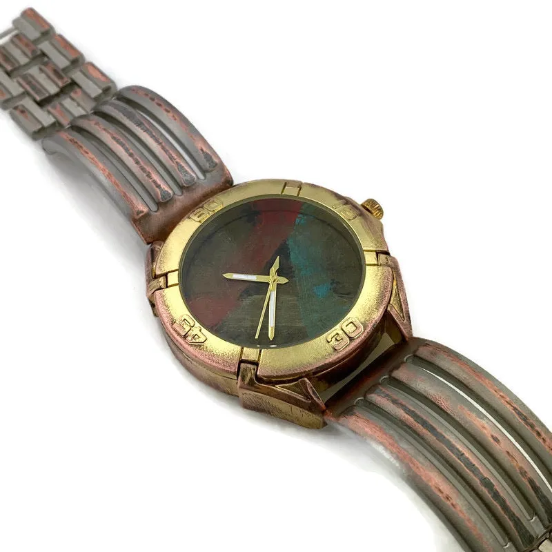 Large Watch with Multi Color Dial