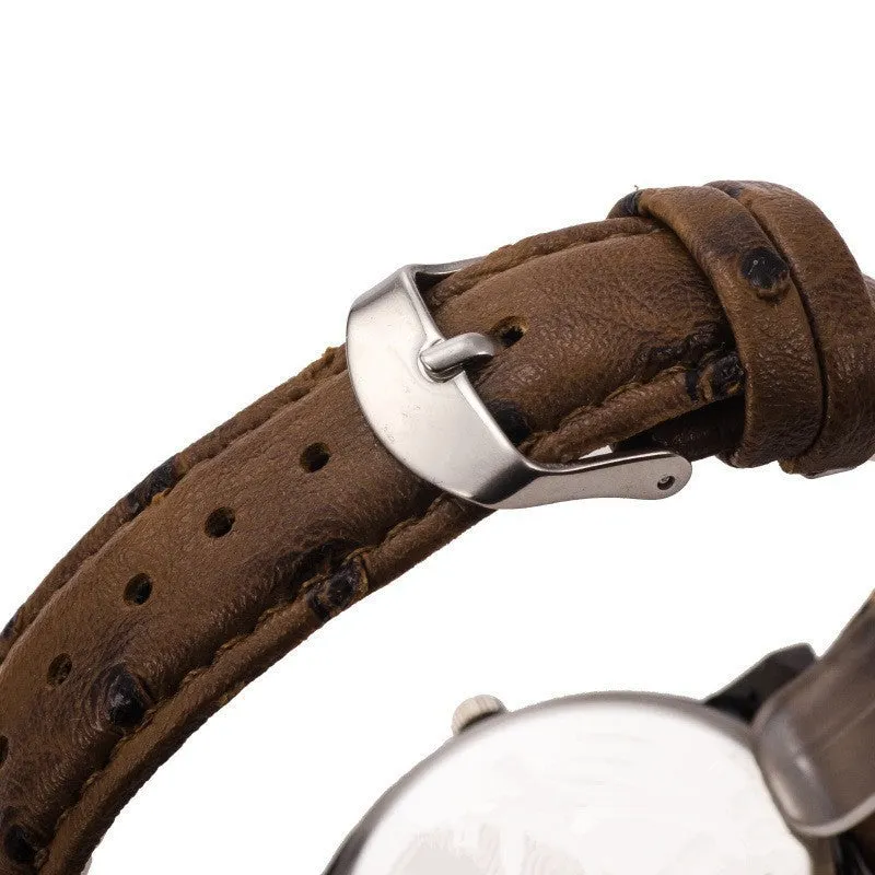 Leather Unisex World Map Quartz Watch