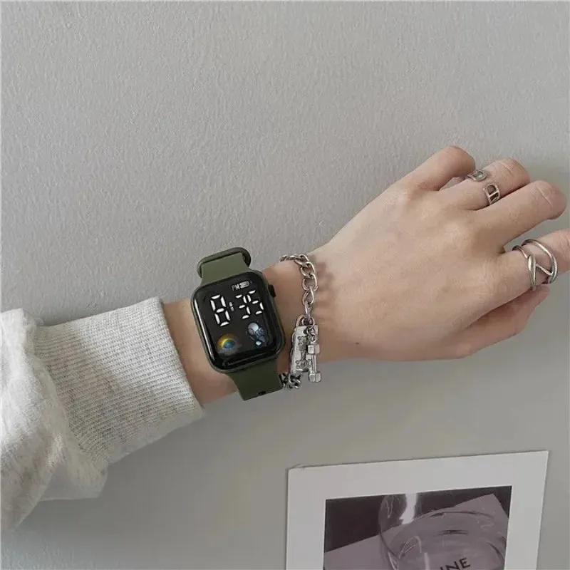 Led Children's Watch Sport Digital Watches Spaceman Silicone Strap Waterproof Electronic Wristwatch for Boys Girls Gift 손목시계