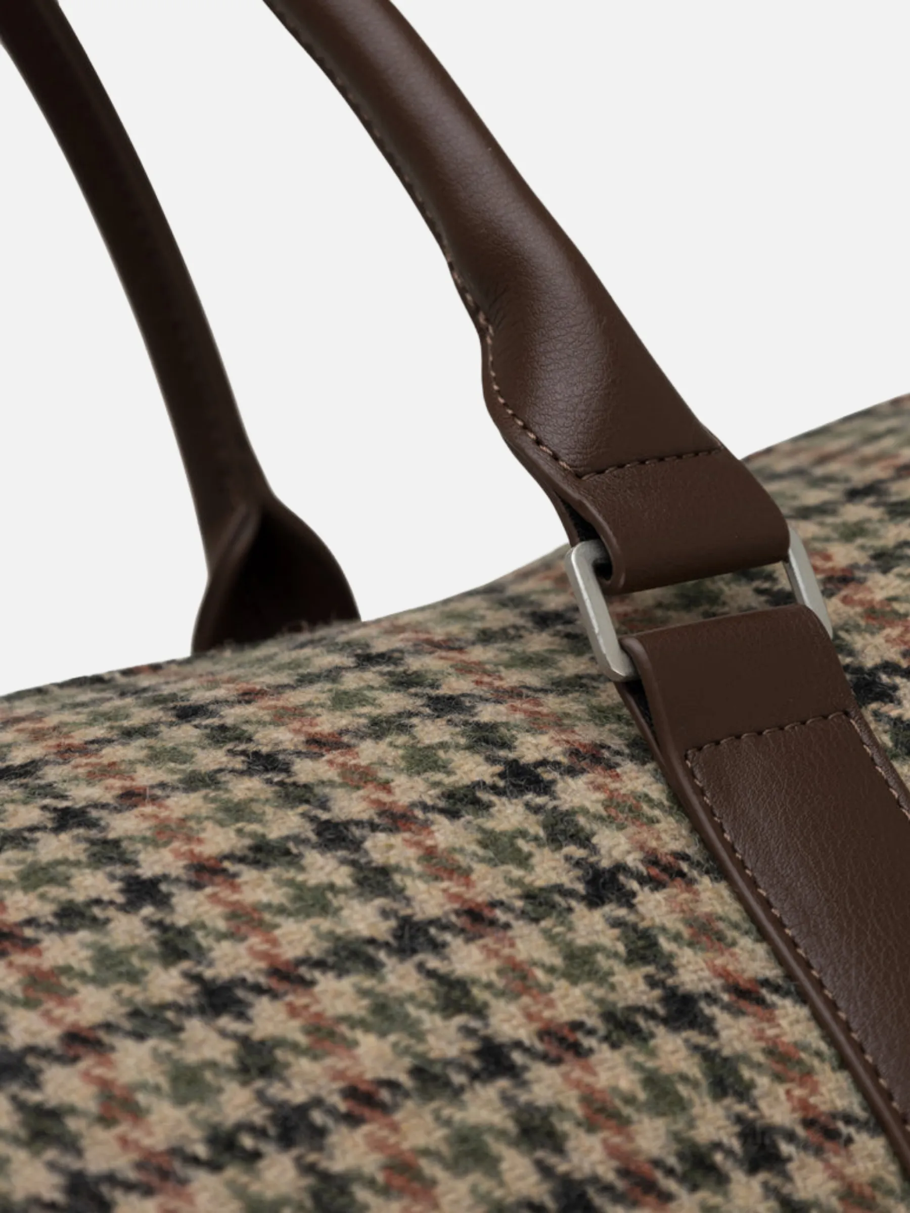 Les Deux Houndstooth Wool Weekend Bag
