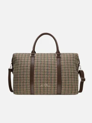 Les Deux Houndstooth Wool Weekend Bag