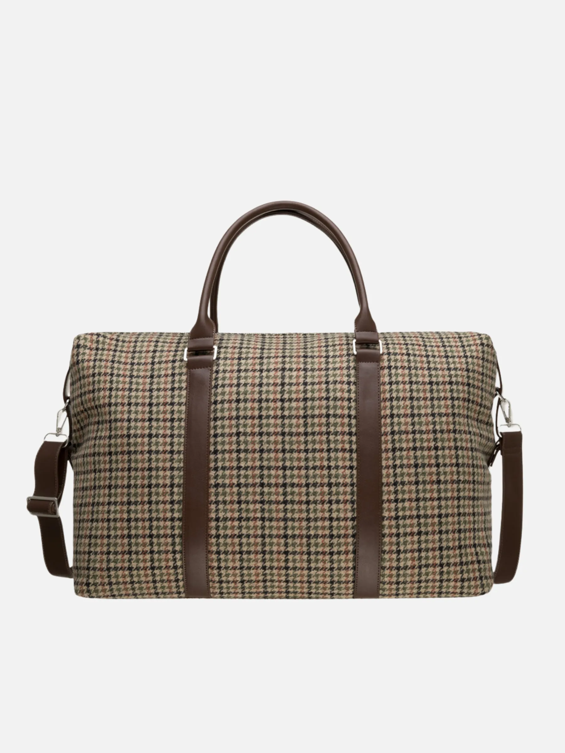 Les Deux Houndstooth Wool Weekend Bag