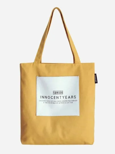 Letter Pattern Canvas Tote Bag - FD ⚡
