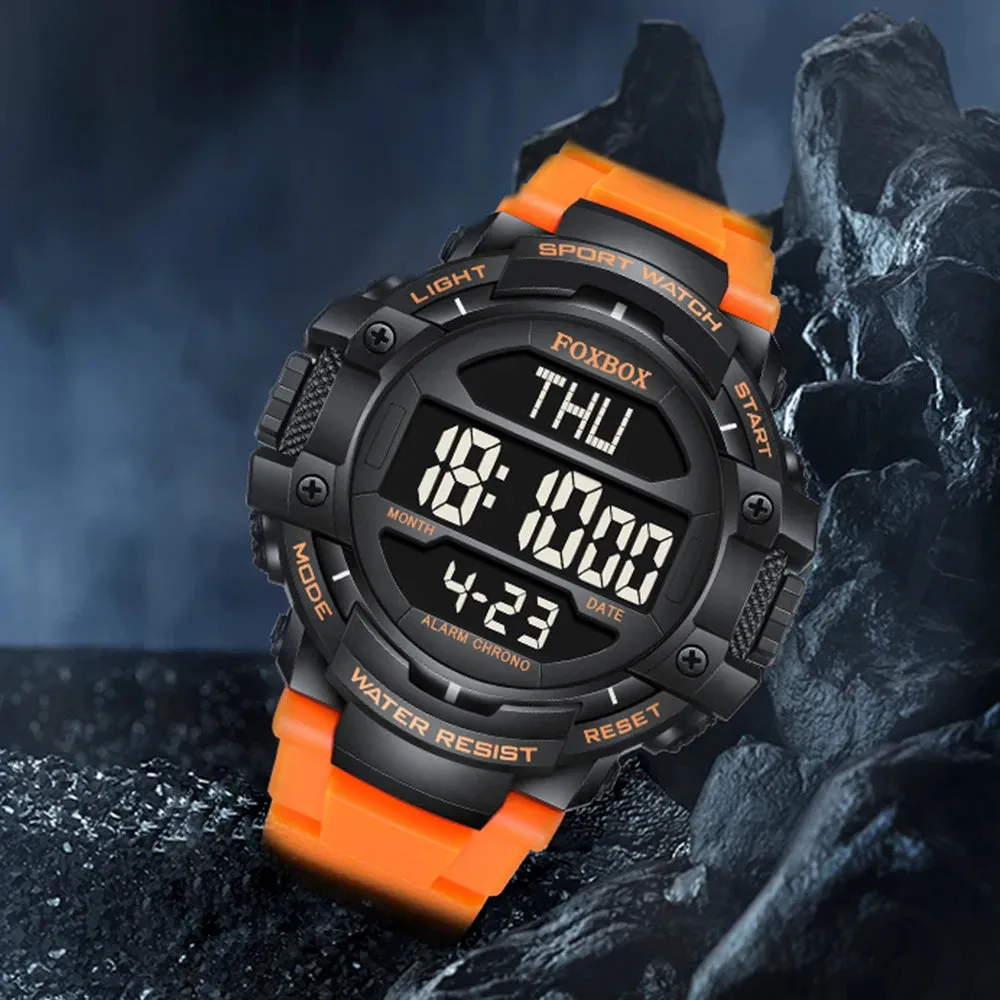 LIGE Men Waterproof Watches Foxbox Janpenese Quartz Chronograph Heavy-Duty Watch Men Alarm Electronic Wristwatch reloj de hombre