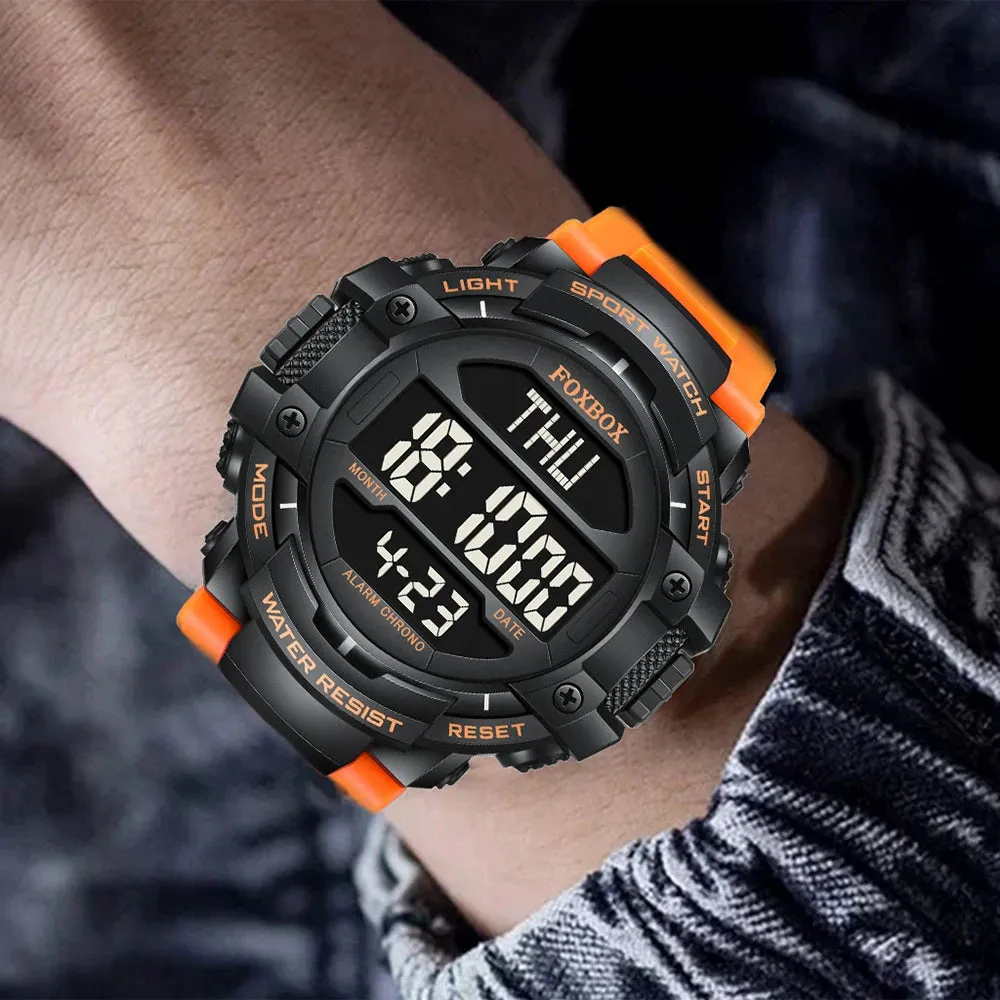 LIGE Men Waterproof Watches Foxbox Janpenese Quartz Chronograph Heavy-Duty Watch Men Alarm Electronic Wristwatch reloj de hombre