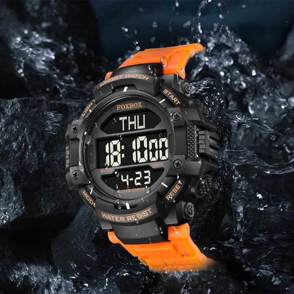 LIGE Men Waterproof Watches Foxbox Janpenese Quartz Chronograph Heavy-Duty Watch Men Alarm Electronic Wristwatch reloj de hombre