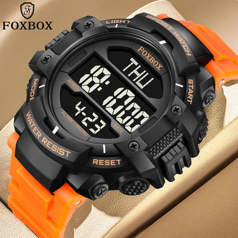 LIGE Men Waterproof Watches Foxbox Janpenese Quartz Chronograph Heavy-Duty Watch Men Alarm Electronic Wristwatch reloj de hombre