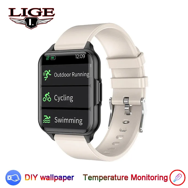 LIGE Smartwatch Body Temperature Monitoring IP68 Waterproof Watch Heart Rate Dial Wallpaper Sports Fitness Tracker Smart Watches