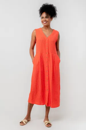 Lily & Me 14 Cerise Seersucker Check Sundown Dress