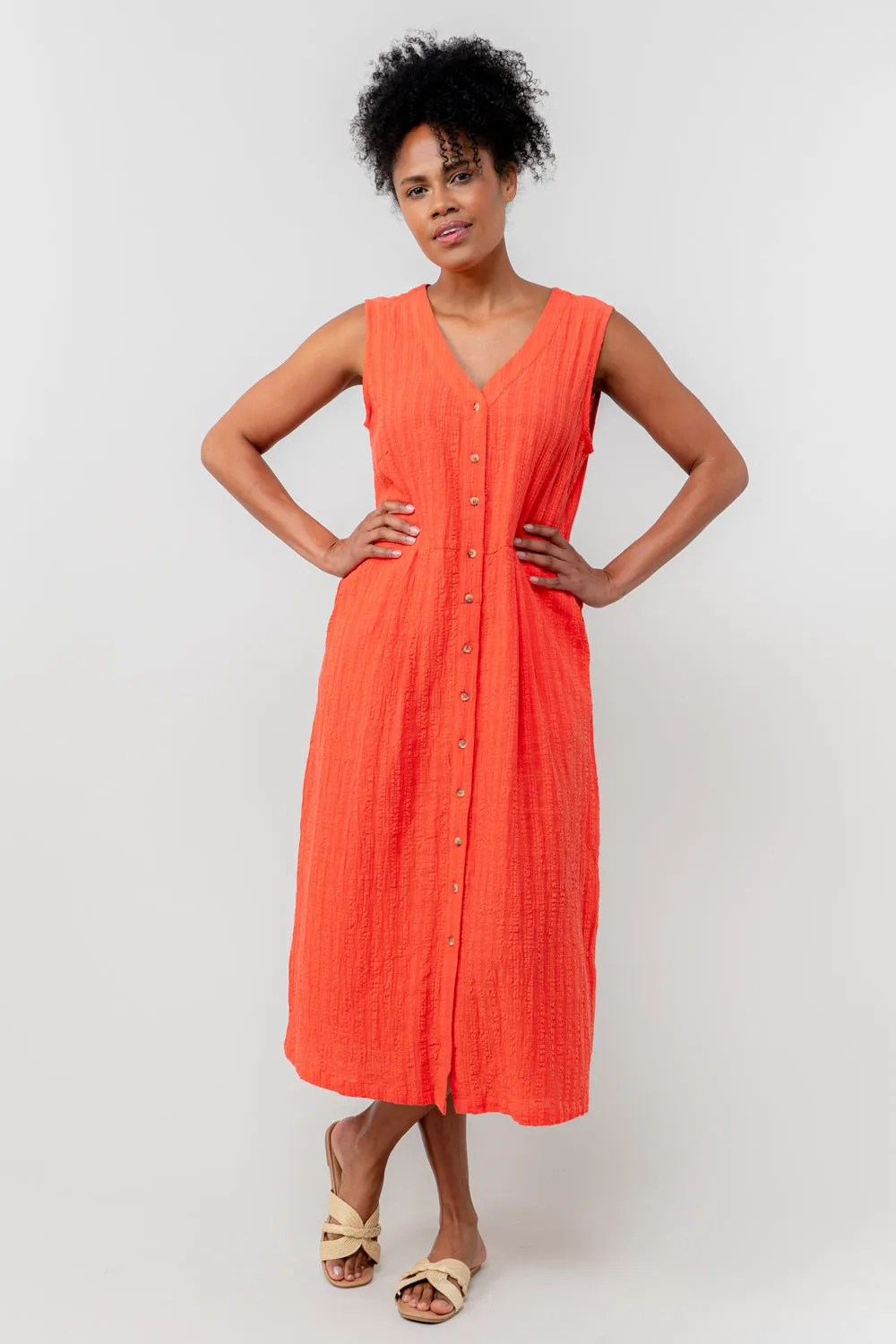 Lily & Me 14 Cerise Seersucker Check Sundown Dress
