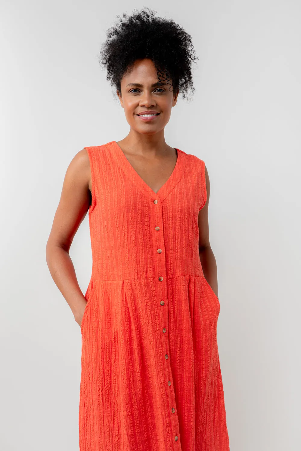 Lily & Me 14 Cerise Seersucker Check Sundown Dress
