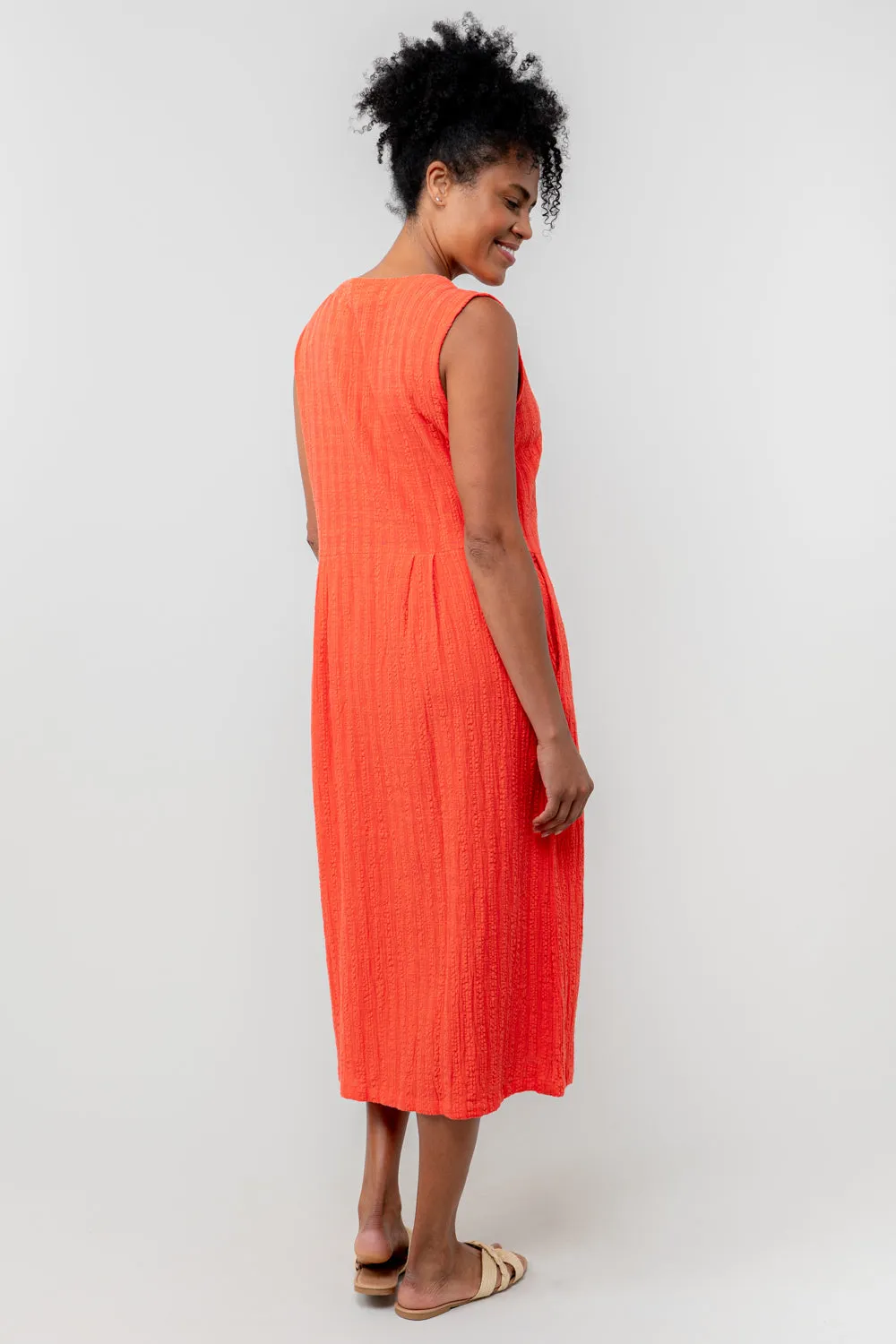 Lily & Me 14 Cerise Seersucker Check Sundown Dress