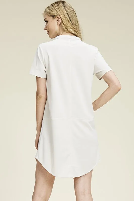 LIZ LIGHT TAUPE TUNIC DRESS