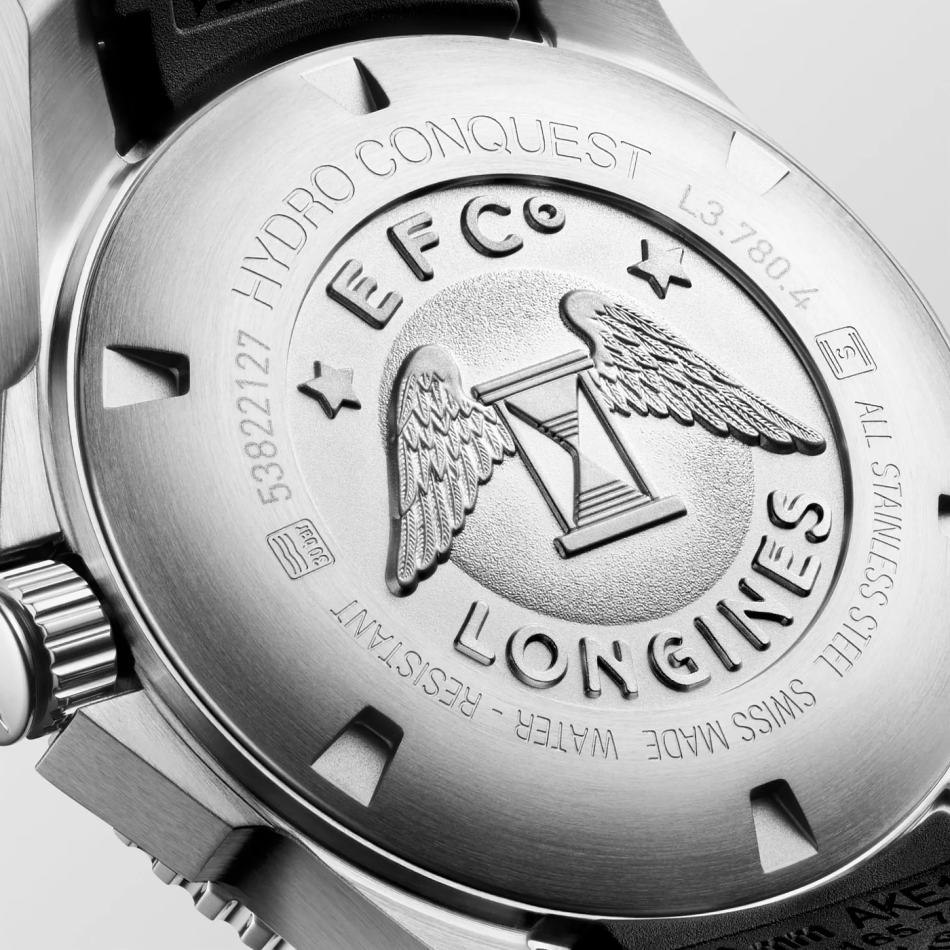 Longines HydroConquest 39mm Black Dial Rubber Strap Men's Watch L37804569