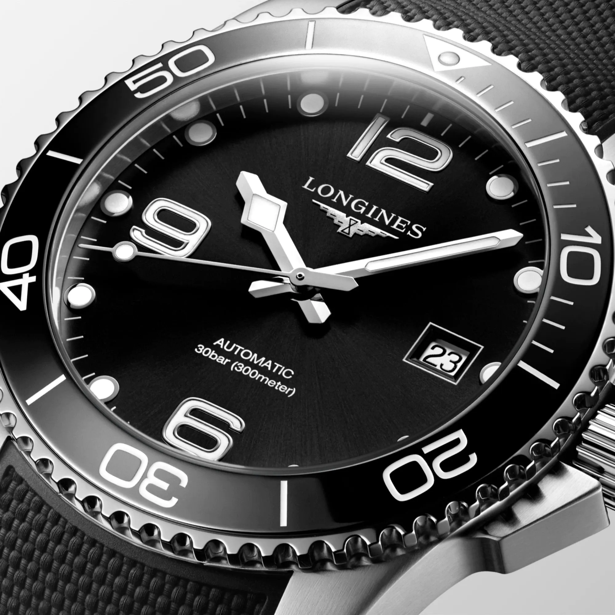 Longines HydroConquest 41mm Black Dial Rubber Strap Men's Watch L37814569