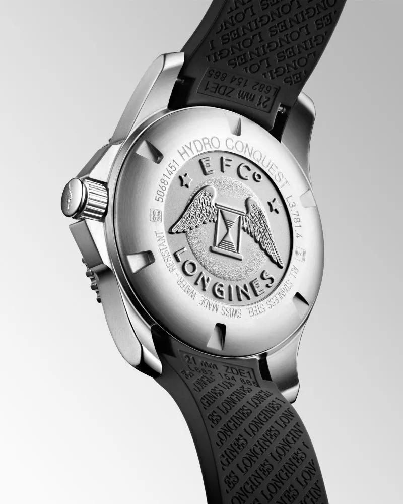 Longines HydroConquest 41mm Black Dial Rubber Strap Men's Watch L37814569