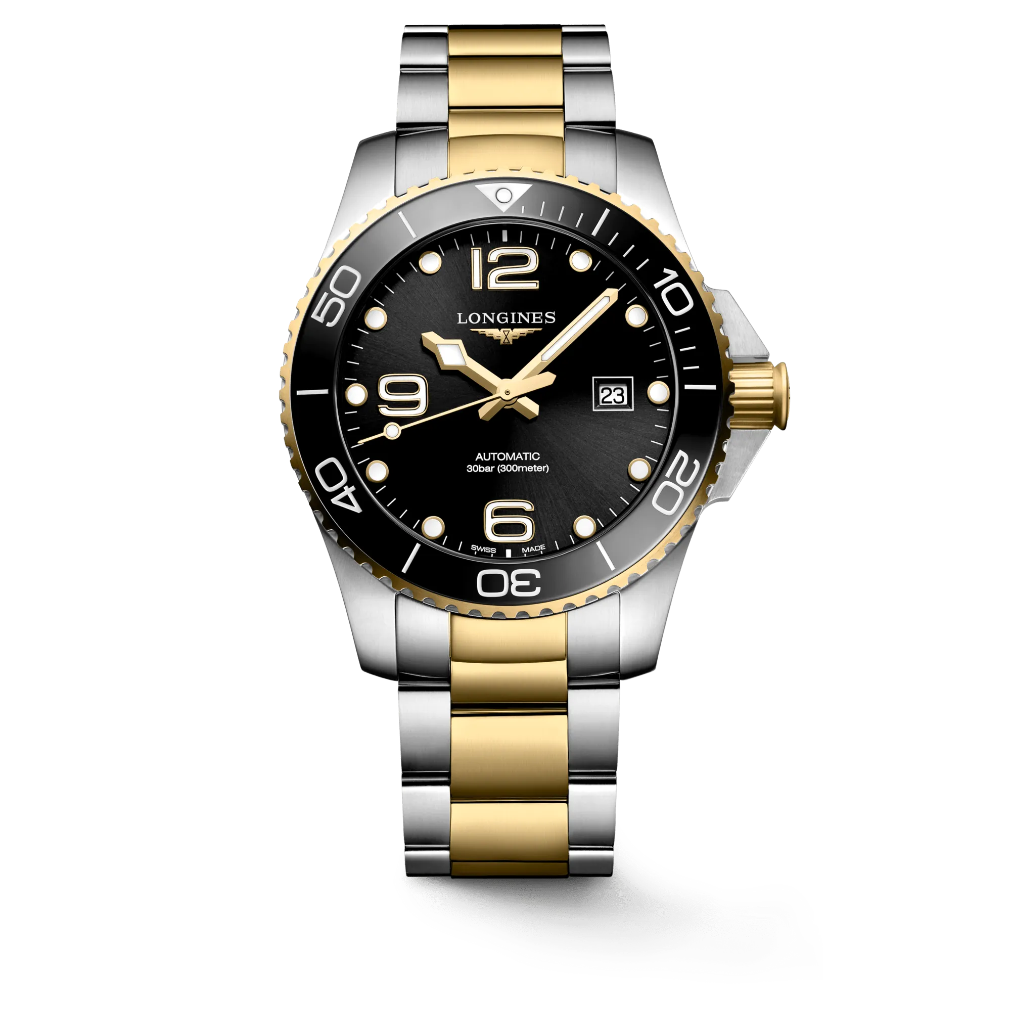 Longines HydroConquest 43mm Black-Gold Steel Men's Watch L37823567