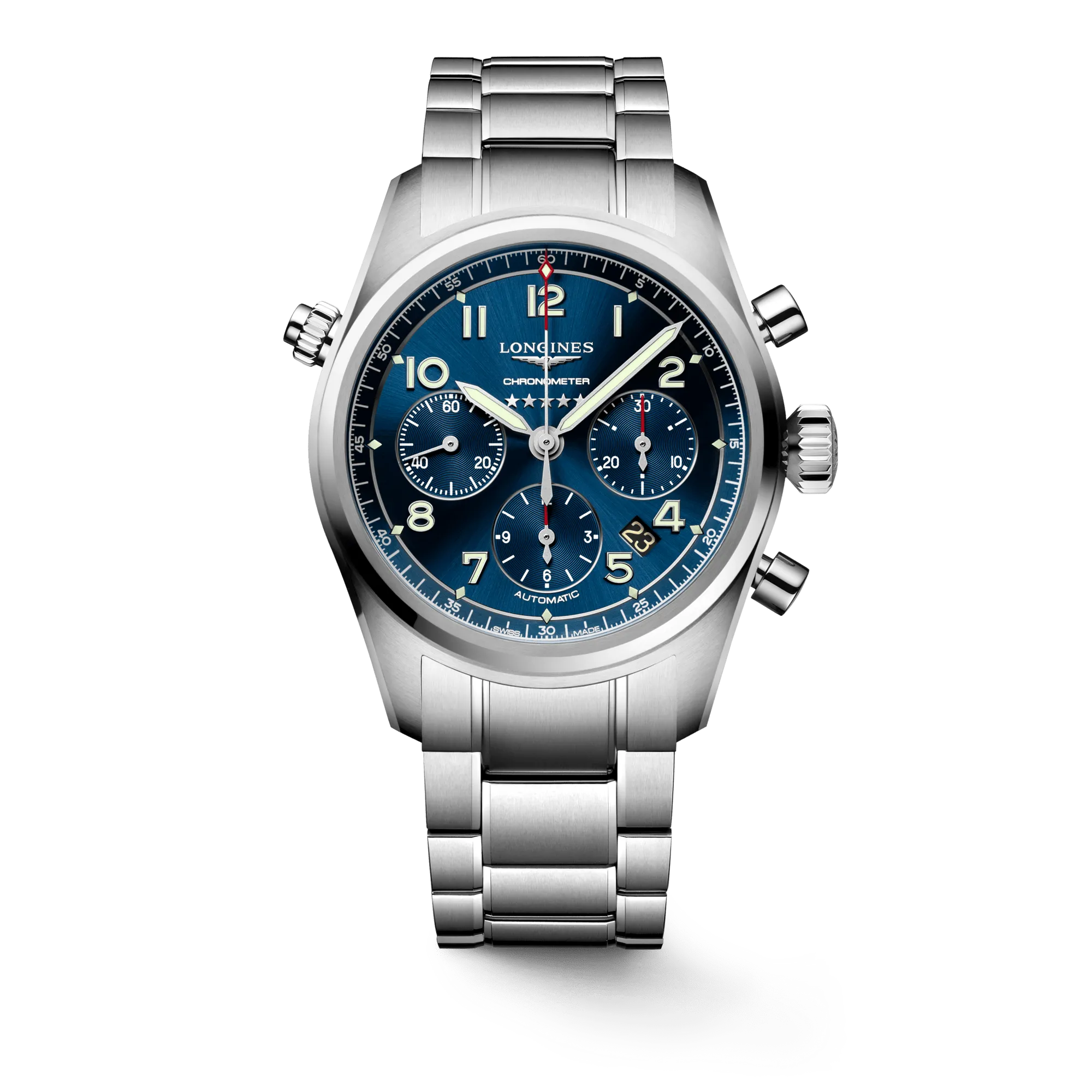 Longines Spirit 42mm Chronometer Blue Sunray Steel Men's Watch L38204936