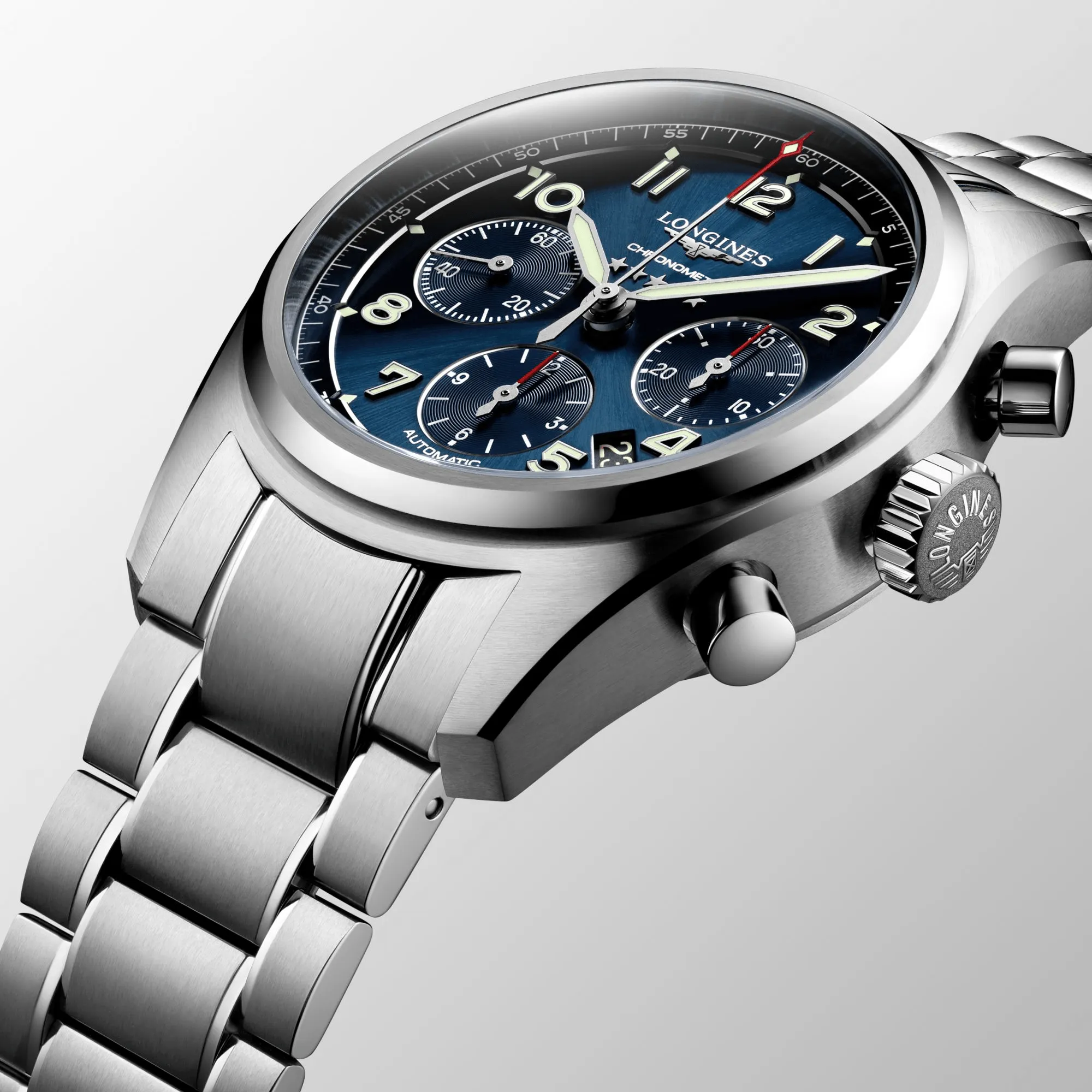 Longines Spirit 42mm Chronometer Blue Sunray Steel Men's Watch L38204936