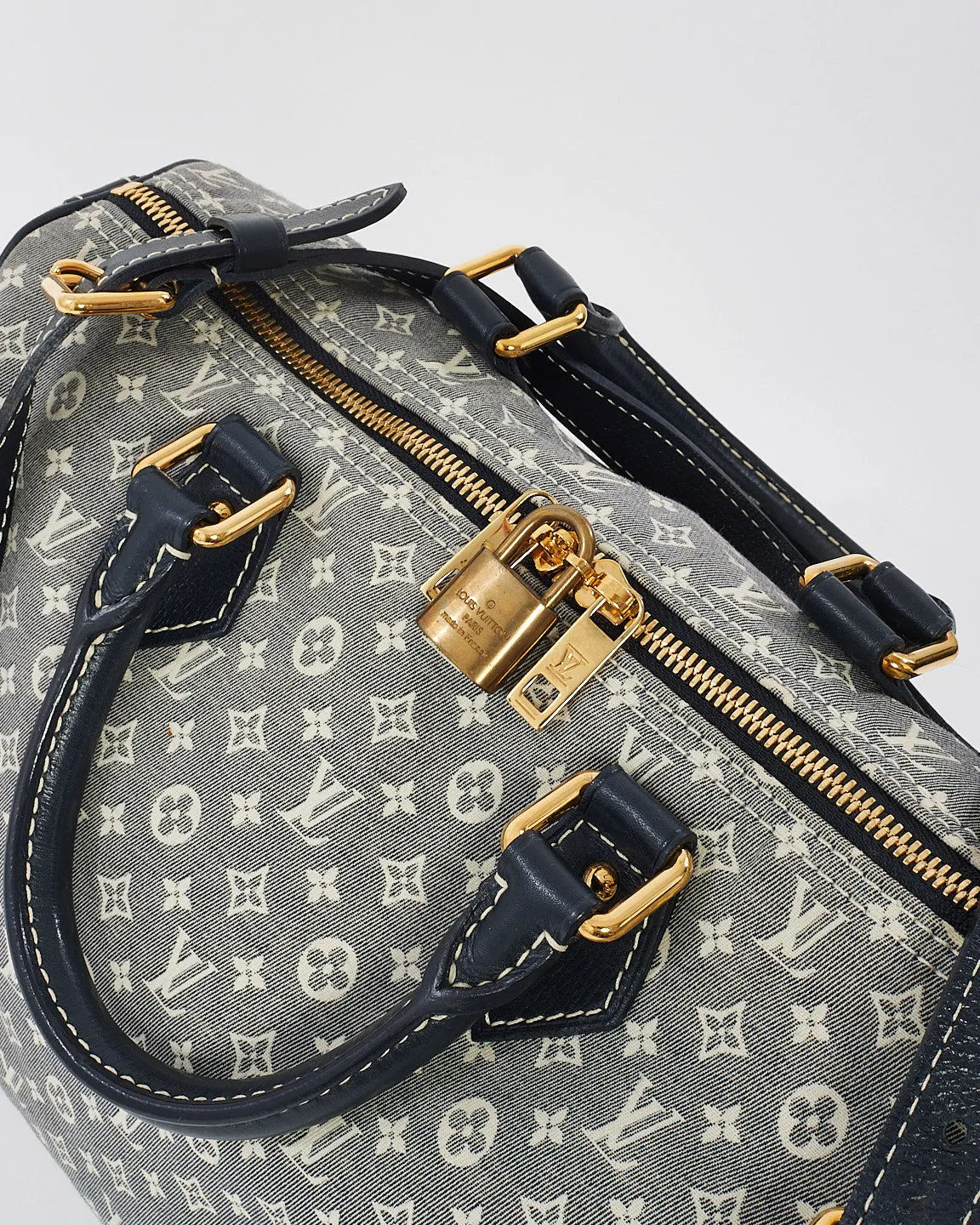 Louis Vuitton Blue Monogram Min Lin Canvas Speedy Bandoulière 30 Bag
