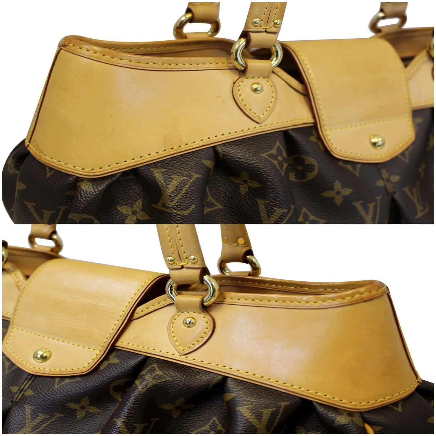 LOUIS VUITTON Boetie MM Monogram Canvas Shoulder Bag Brown