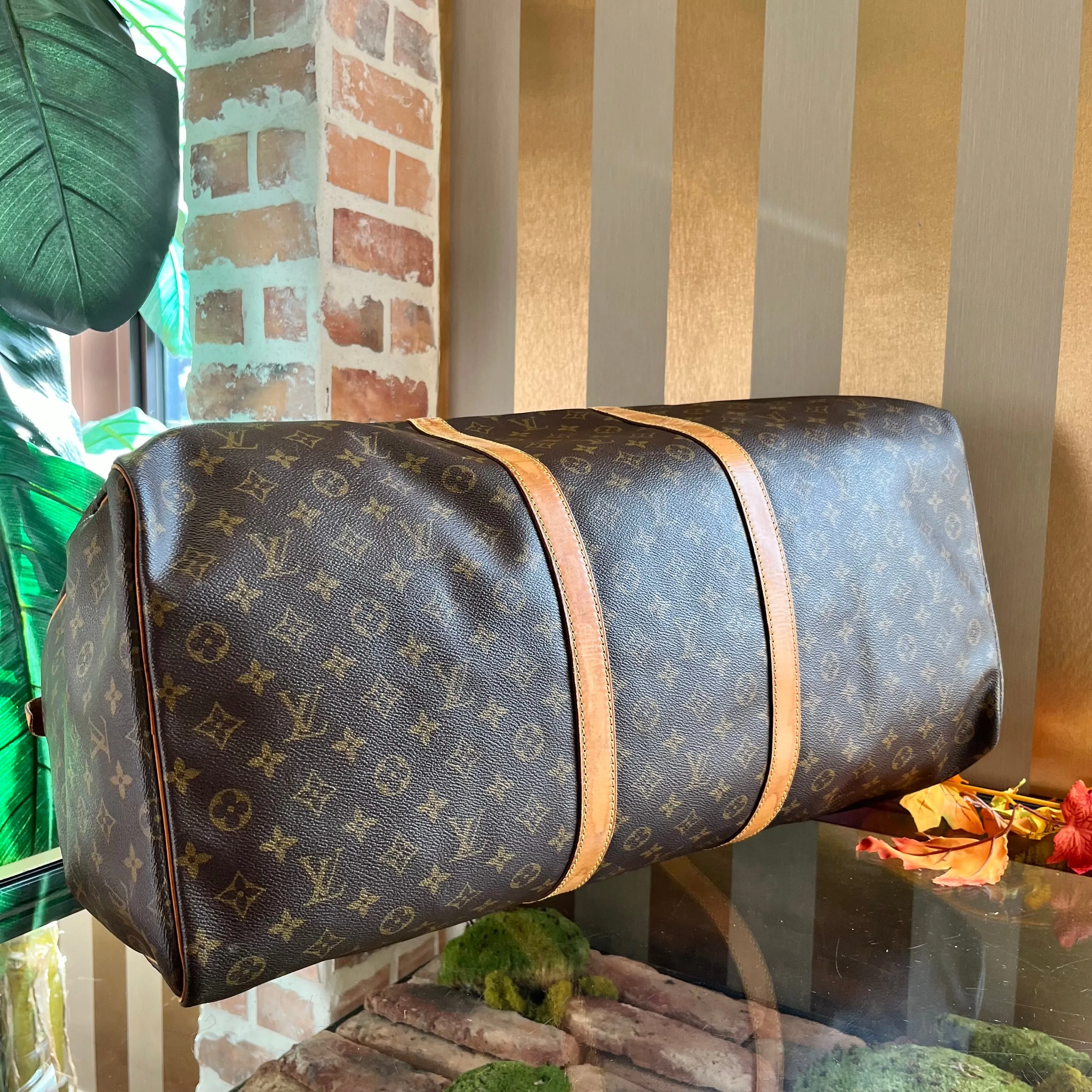 LOUIS VUITTON  Keepall 60 Brown Monogram Canvas Duffle Bag