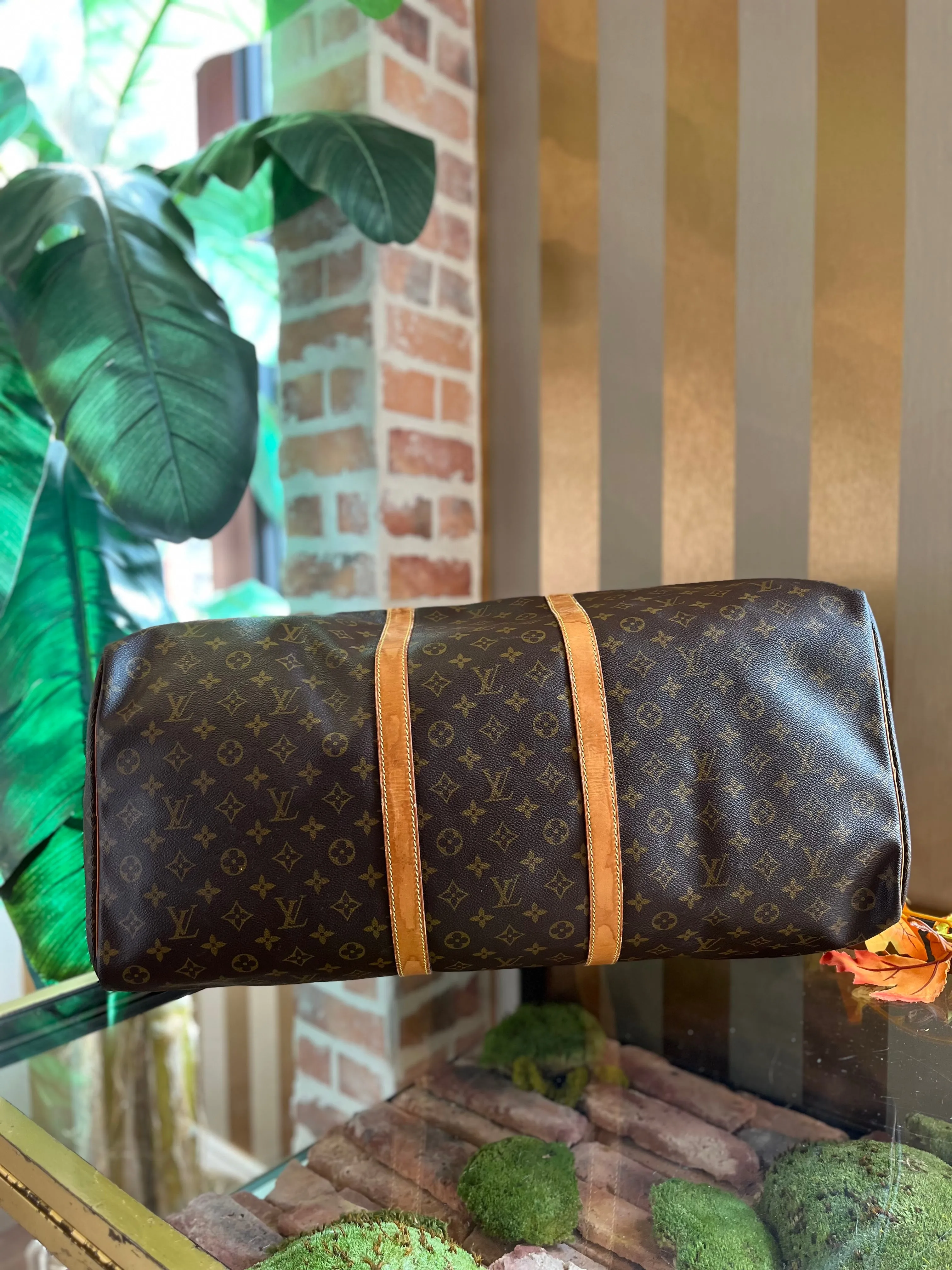 LOUIS VUITTON  Keepall 60 Brown Monogram Canvas Duffle Bag