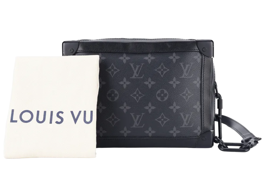 LOUIS VUITTON M44730 SOFT TRUNK MONOGRAM ECLIPSE CANVAS BLACK HARDWARE WITH DUST COVER