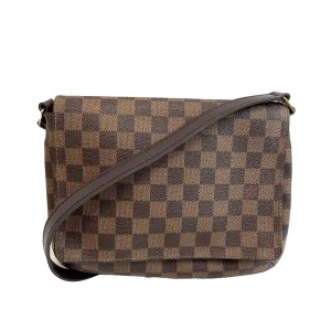 Louis Vuitton Musette Tango Damier Ebene Canvas Shoulder Bag