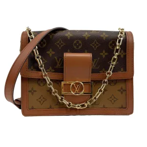 Louis Vuitton New w box Dauphine Reverse Monogram Canvas Leather MM Brown Handba