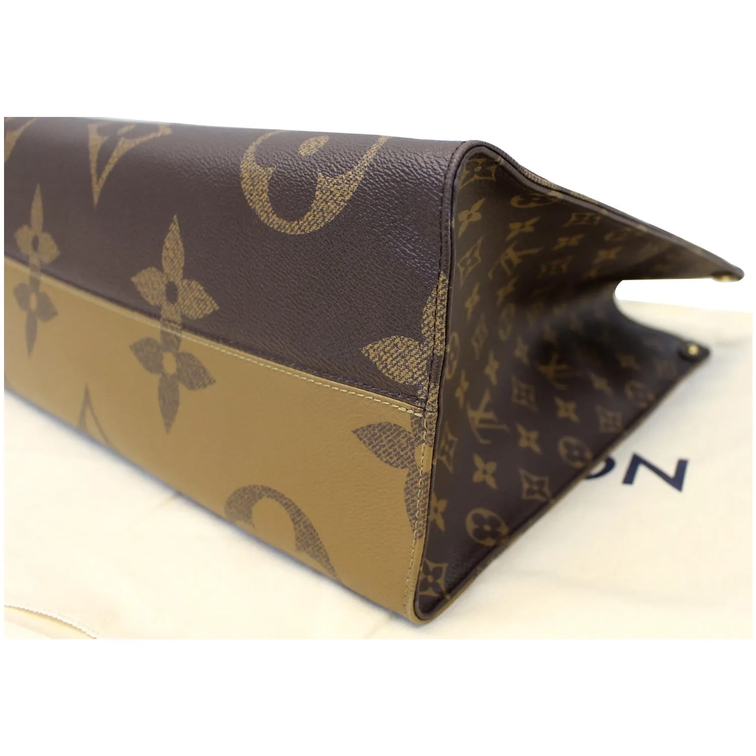 LOUIS VUITTON Onthego Reverse Monogram Giant Canvas Shoulder Bag Brown